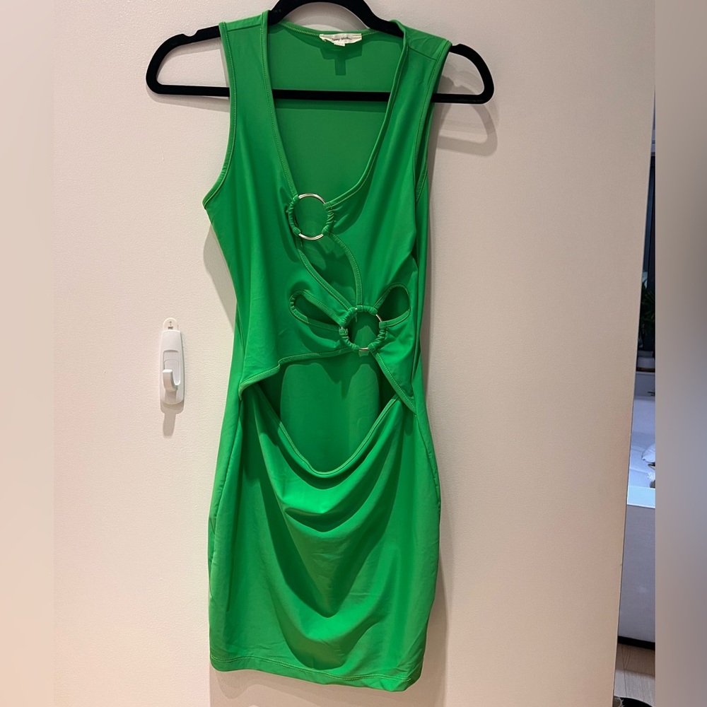 Cut-out Mini Dress in Green